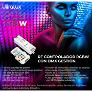 DMX512 controlador con RF mando a distancia para RGB/RGBW LED iluminación IP20