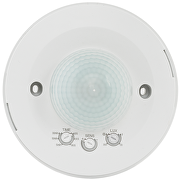 Sensor (PIR) de movimiento con zona de alta sensibilidad y ajuste del radio de detección,montaje de superficie, 360°, 10m, IP20