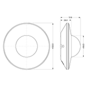 Sensor (PIR) de movimiento con zona de alta sensibilidad y ajuste del radio de detección,montaje de superficie, 360°, 10m, IP20