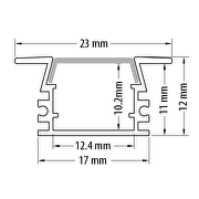 Perfil de aluminio para tira de LED de empotrar profundo 2m.