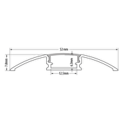 Perfil de aluminio de superficie para tiras de LED, transicional, 2m