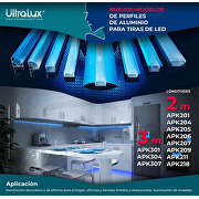 Perfil de aluminio para tira de LED , de empotrar ,poca profundidad, 3m