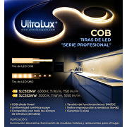 Tira de LED serie profesional COB,11W/m,1150lm/m, 4000K, 24V DC, 352 LEDs/m,