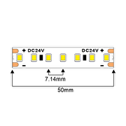 Tira de LED 14.4W/m, 2700K,1600lm/m 24V DC, 140 LEDs/m, SMD2835,serie profesional