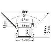 Perfil de aluminio para placas de yeso laminado (pladur) 3m, ángulo interior, 13mm
