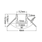 Perfil de aluminio para placas de yeso laminado (pladur) 3m, ángulo exterior, 13mm