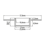 Perfil de aluminio para placas de yeso laminado (pladur) 3m,ancho , 21mm