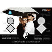 LED downlight de cristal , redondo, 6W, 4200K, 220-240V AC, IP44, RING NEGRO