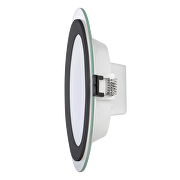 LED downlight de cristal , redondo, 12W, 4200K, 220-240V AC, IP44, RING NEGRO