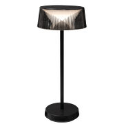 Lámpara de mesa 2.3W,3000K,IP44,dimable, recargable, negra, 5h