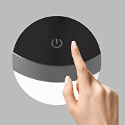 Lámpara de mesa 2.3W,3000K,IP44,dimable, recargable, negra, 5h
