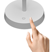 Lámpara de mesa 1,5W,3000K,IP44,dimable, recargable, blanca, 6h