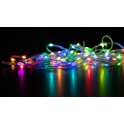 LED USB luz navideña ambiental 1W/m, RGB, 5V DC, SMD3939, 20m, 10 LEDs/m, IP65