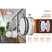 Plafón de LED decorativo, redondo, níquel satinado 24W, 4200K(luz neutral), 220-240V AC, IP20