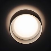 Aro decorativo de empotrar con bajo nivel de deslumbramiento y iluminación indirecta, color negro