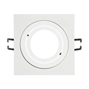 Aro de empotrar, cuadrado, GU10, móvil, blanco , IP20, aluminio