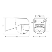 Sensor de movimiento PIR IP44 180º superficie NEGRO, LENTE NEGRA, 12m