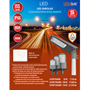 Farola de LED con gestión inteligente Ф60, 150°x90°, 150W, 4000K, 220V-240V AC, IP66
