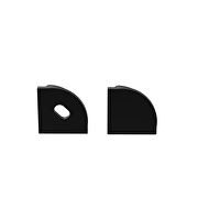 Perfil de aluminio para tiras de LED angular , negro, con difusor negro, poca profundidad, 2m