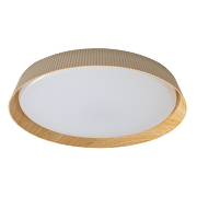 Plafón de LED dimable 3000K-6000К (ССТ), con mando a distancia , beige/madera, redondo, max.72W, IP20
