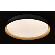 Plafón de LED dimable 3000K-6000К (ССТ), con mando a distancia , beige/madera, redondo, max.72W, IP20