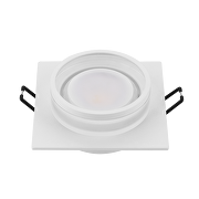 Aro decorativo de bajo deslumbramiento, cuadrado, fijo , color blanco, IP20, GU10