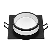 Aro decorativo de bajo deslumbramiento, cuadrado, fijo , color negro, IP20, GU10