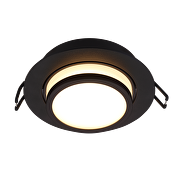 Aro decorativo de bajo deslumbramiento, redondo, orientable, color negro, IP20, GU10