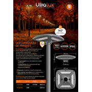 LED luminaria de parque 20W, 4000K, 220V-240V AC, IK08, IP66