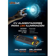 Alimentador para LED iluminación , 500W 24V/DC, IP20 Slim diseño