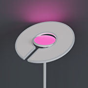 Lámpara de pie LED CCT+RGB con mando a distancia, regulable, color blanco, 40W + 8W, IP20