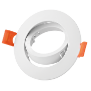 Aros de empotrar promo pack 4+1,GU10, redondos, basculantes , color blanco, PVC, IP20