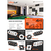 Aros de empotrar promo pack 4+1,GU10, redondos, basculantes , color negro, PVC, IP20