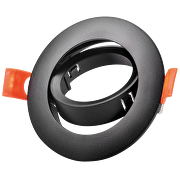 Aros de empotrar promo pack 4+1,GU10, redondos, basculantes , color negro, PVC, IP20