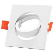 Aros de empotrar promo pack 4+1,GU10, cuadrados, basculantes , color blanco, PVC, IP20