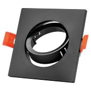 Aros de empotrar promo pack 4+1,GU10, cuadrados, basculantes , color negro, PVC, IP20