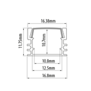 Perfil de aluminio de superficie , profundo, 2м