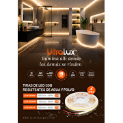 Tira de LED COB 10W/m, 24V DC, 4000K, 320 LEDs/m, IP65