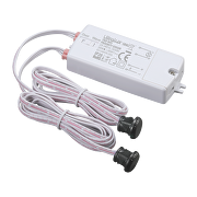 Sensor con dos detectores conmutados para apertura/cierre de puerta o proximidad, 2000 W / 1000 W, 5 cm, IP20