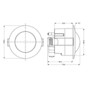 Sensor de movimiento(PIR) de empotrar 360°/6m