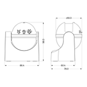 Sensor de superficie de microondas, IP44, 360° / 180°, 1-8 m