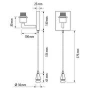 LED apliques de pared, con led lámpara flexible 3W(CREE), niquel satinado