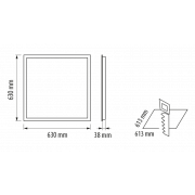 Soporte de empotrar (para techo escayola) para LED panel 60x60cm