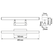 LED aplique de baño, 8W, 4200K,IP44, chromo